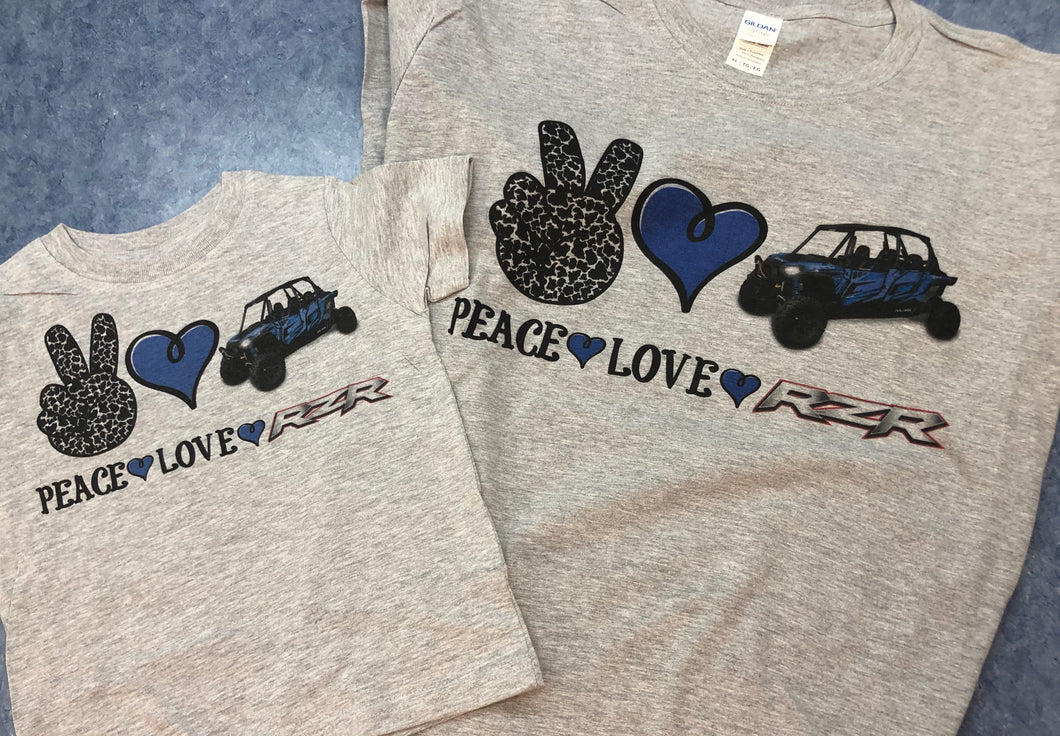 ATV/UTV TSHIRTS Peace Love RZR 4x4 Shirt
