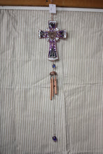 Load image into Gallery viewer, SPRING &amp; SUMMER  Stained Glass Cross Windchime
