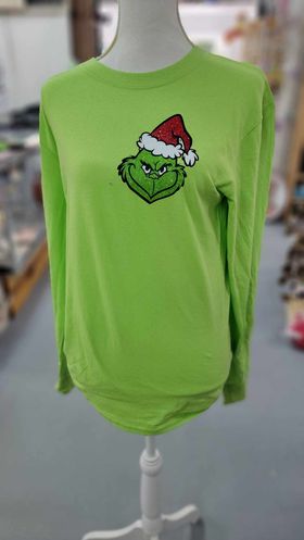 Christmas Grinch inspired sweatshirt bling