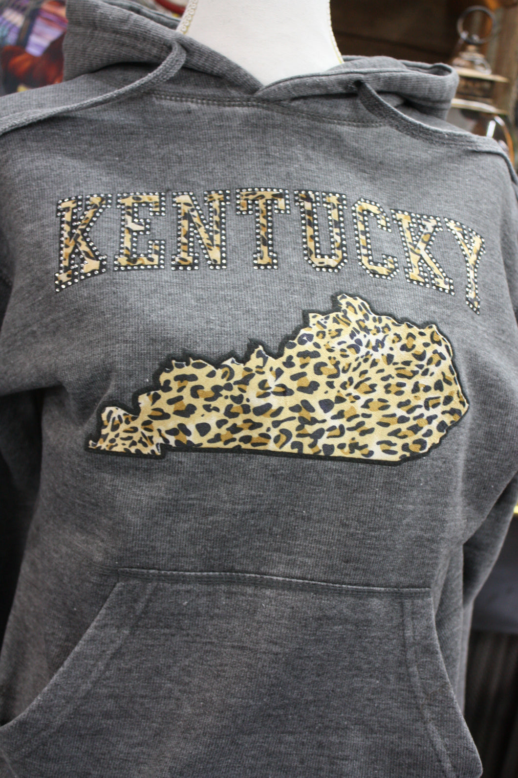 KENTUCKY INSPIRED T-SHIRTS AND GIFTS KY State/Cheetah/Bling/Hoodie