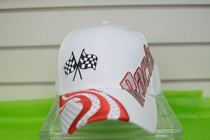 HATS/ MONOGRAM CAPS RACING Hat Red and White Checkered Flag