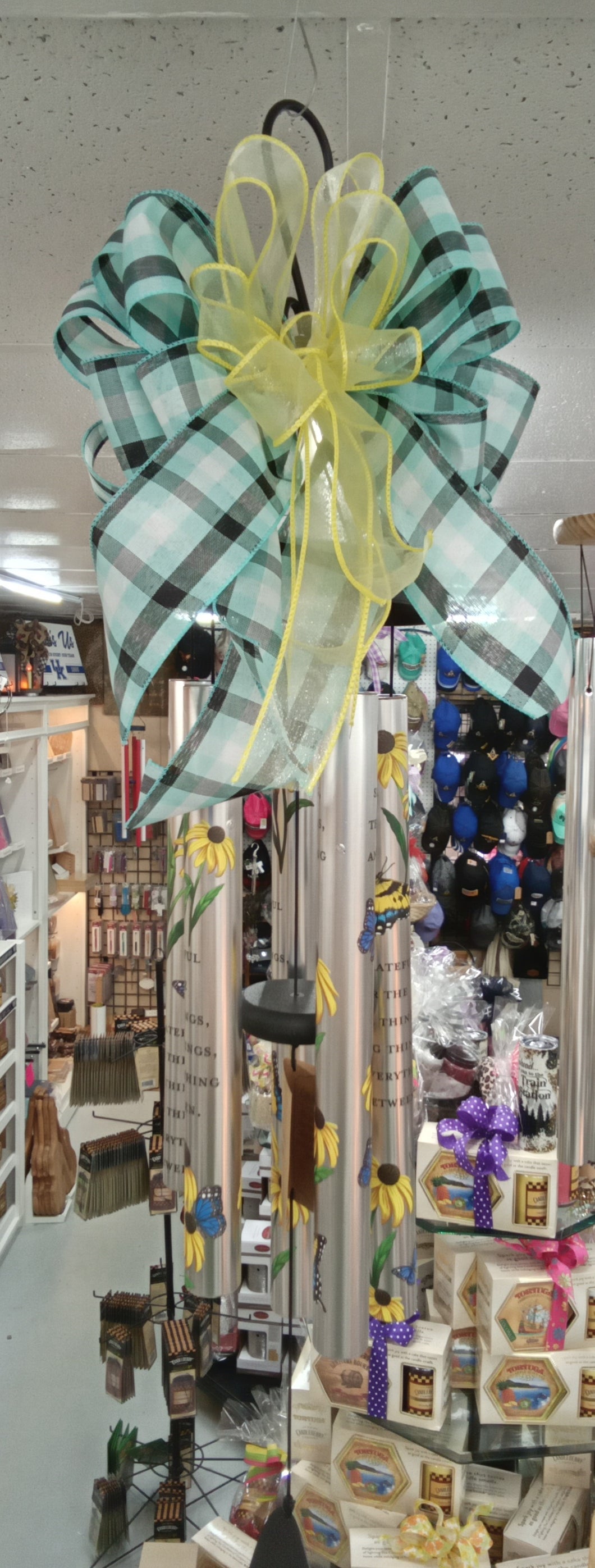 Bereavement Gifts and Quilts Butterfly /sunflower windchime
