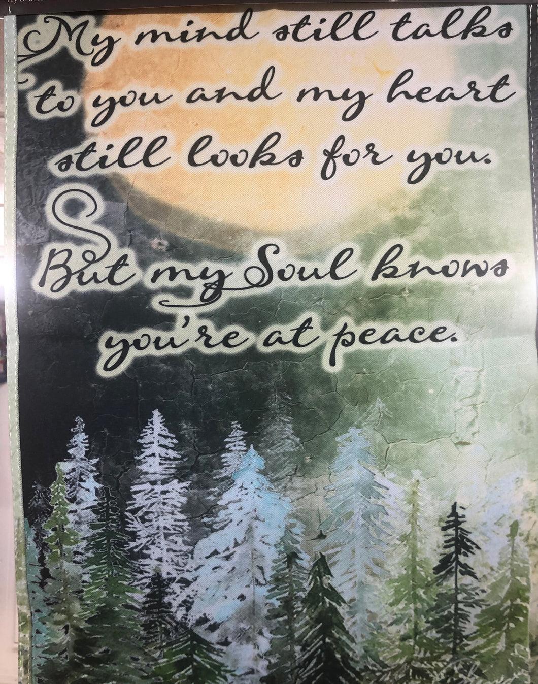 Bereavement Gifts and Quilts my mind still talks to you flag