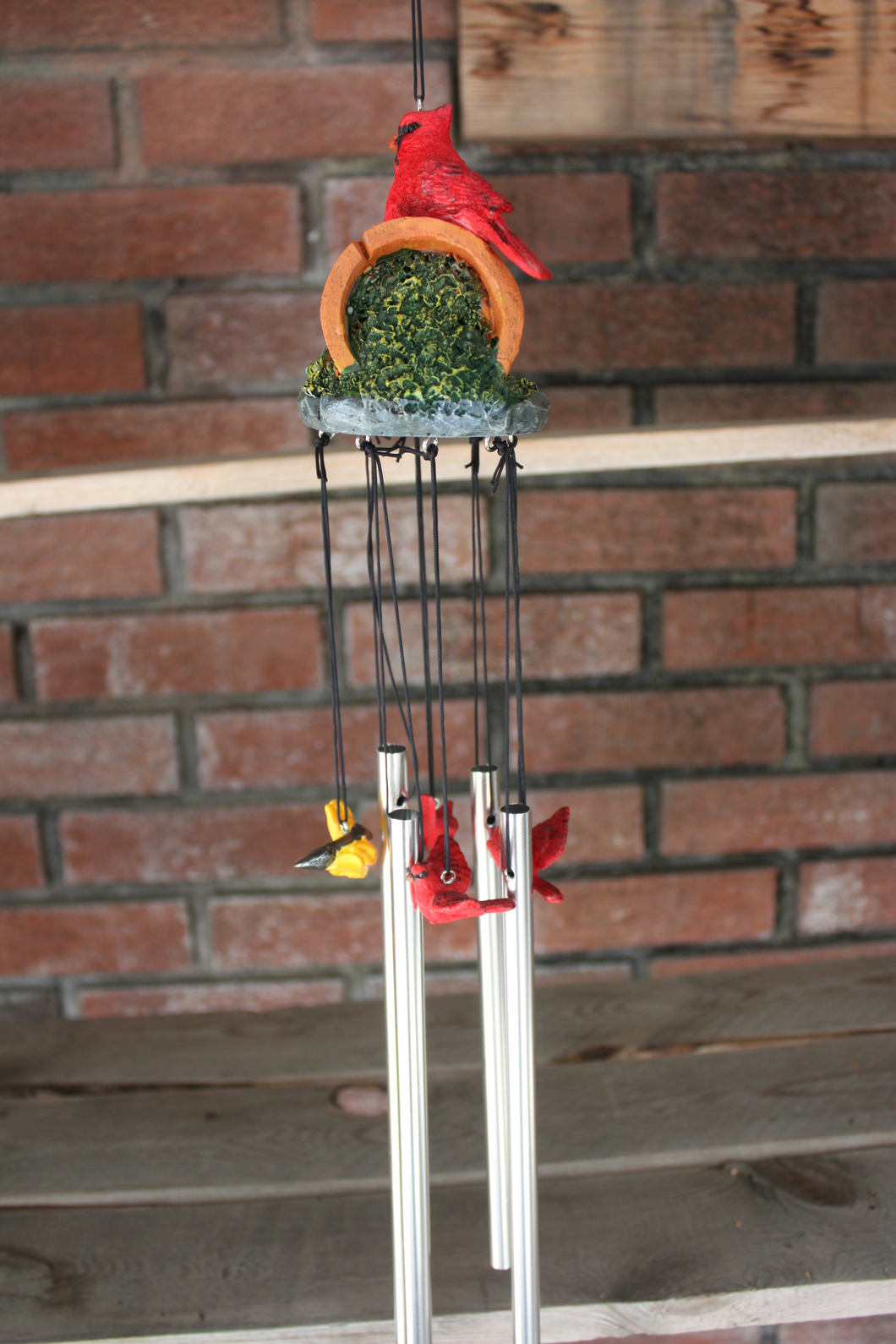 HOME DECOR, GIFTS AND SUCH RED BIRD/FLOWER POT WINDCHIME