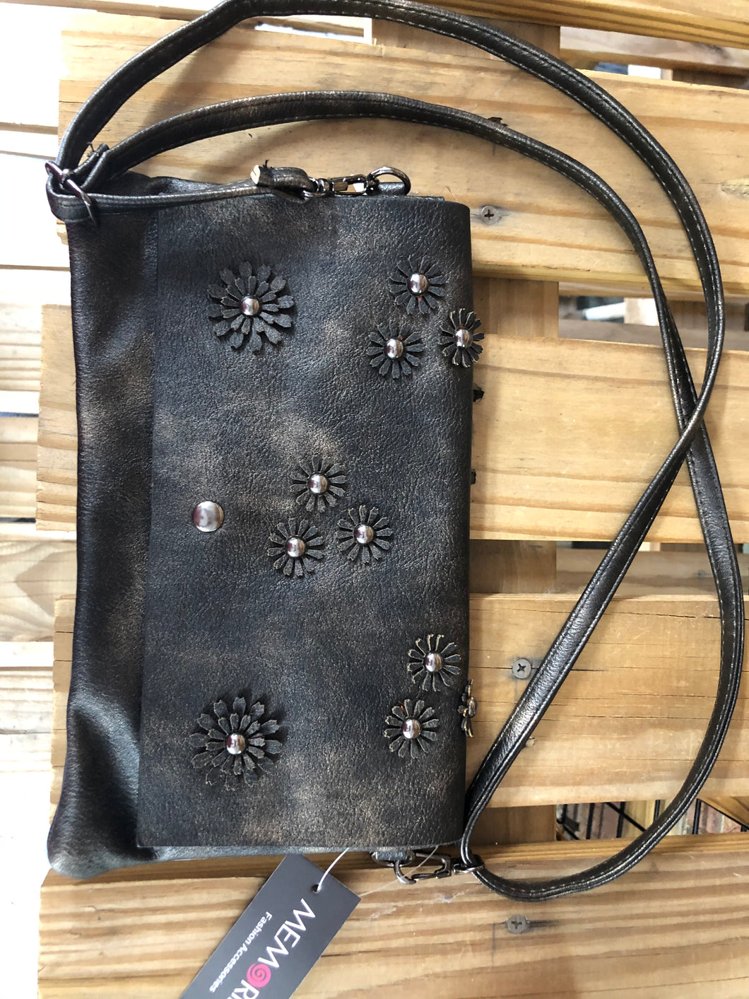 handbags Leather Cellphone Holder/Reader Hipster with Flower Petal Design