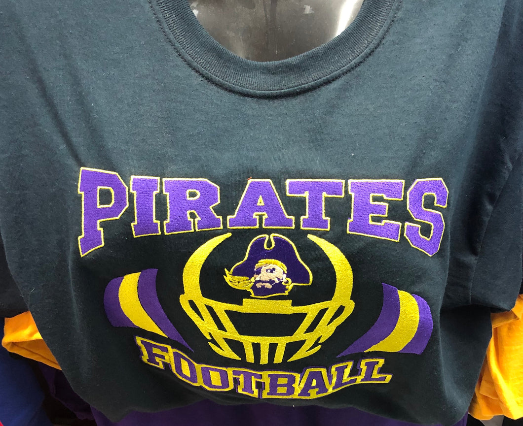 School Spirit/Mascot Tshirts PIRATES Football embroidered tee
