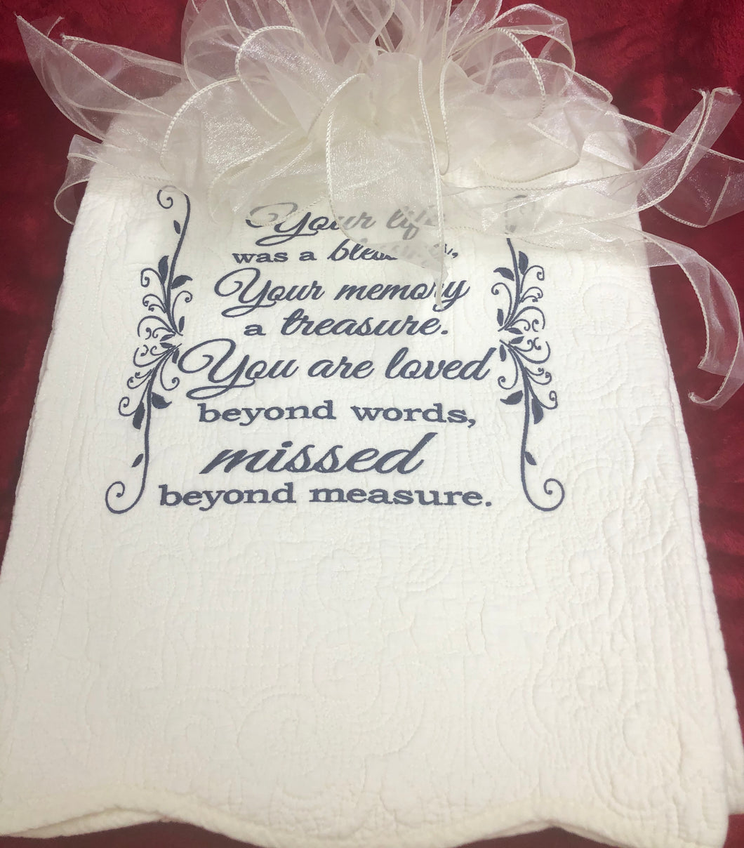 Bereavement Gifts and Quilts  your memory a treasure
