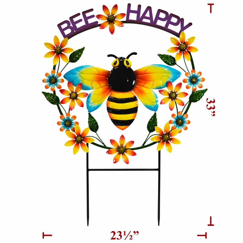 SPRING & SUMMER Bee Happy Yard Stake