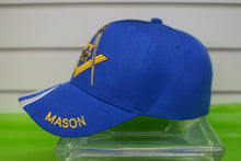 Load image into Gallery viewer, HATS/ MONOGRAM CAPS Royal Blue w/ White Stripe Mason Hat
