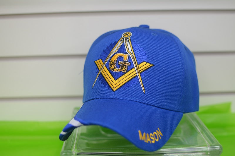 HATS/ MONOGRAM CAPS Royal Blue w/Grey Mason Hat