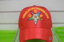Load image into Gallery viewer, HATS/ MONOGRAM CAPS Red Eastern Star hat
