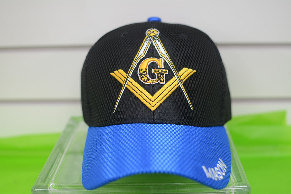 HATS/ MONOGRAM CAPS Black/Royal Blue Mason Hat