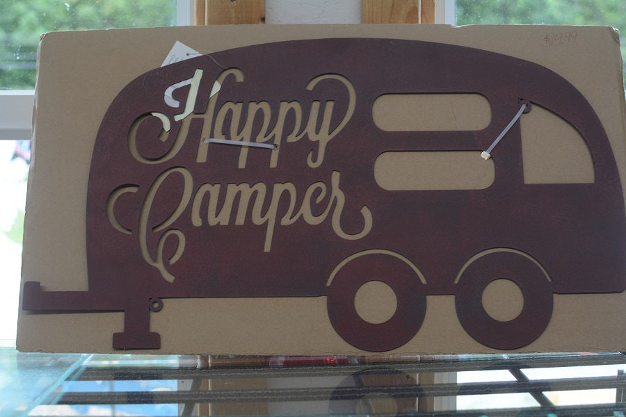 Camping/RV/Outdoors Happy Camper Metal Hanging Sign
