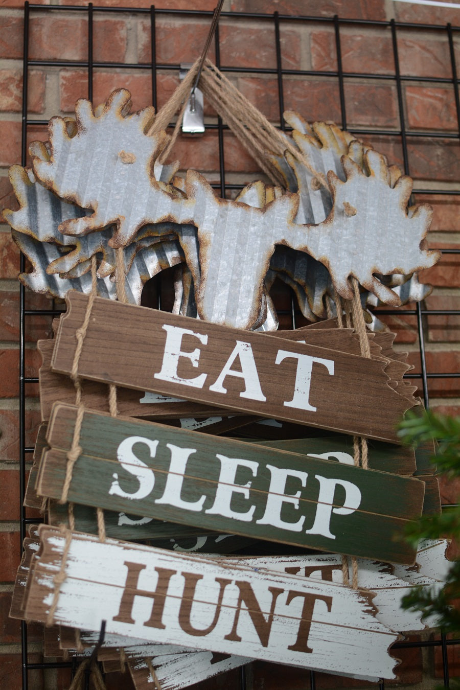 Camping/RV/Outdoors Eat, Sleep, Hunt Metal, Wood Hanging Sign