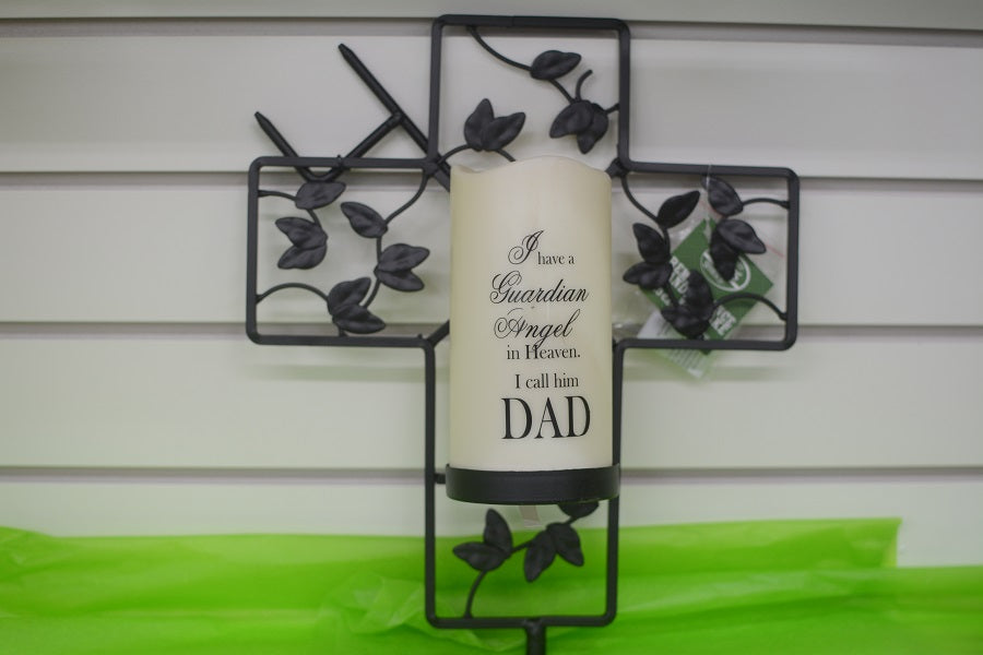 Bereavement Gifts and Quilts DAD Metal Memorial LED CandleHolder Stake