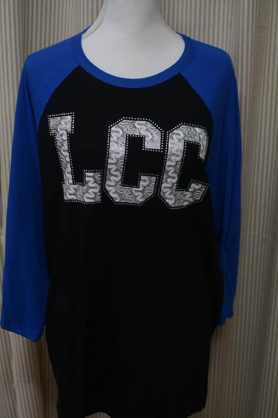 School Spirit/Mascot Tshirts LCC (Letcher Central) Silver Vinyl Baseball Tee