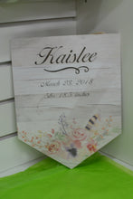 Load image into Gallery viewer, Engravable &amp; Personalized Gifts Painted Floral Wood Hanging Sign
