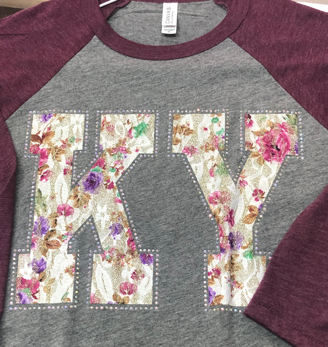 KENTUCKY INSPIRED T-SHIRTS AND GIFTS KY lace baseball tshirt