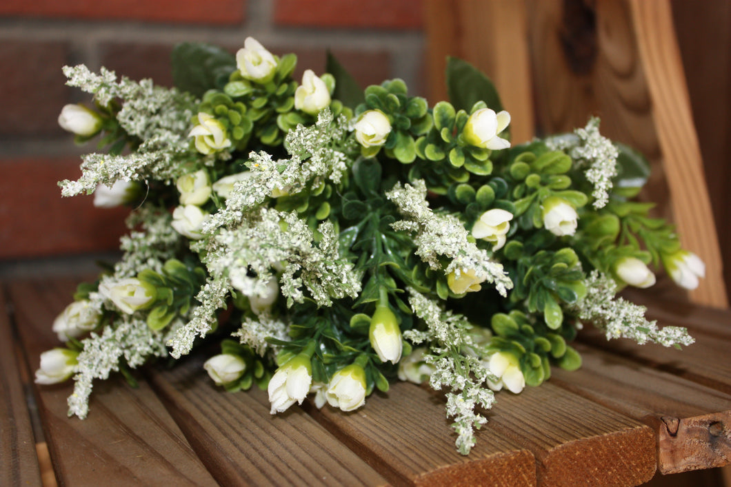 Memorial Cemetery Flowers WHITE HEATHER/STATICH FILLER BUSH