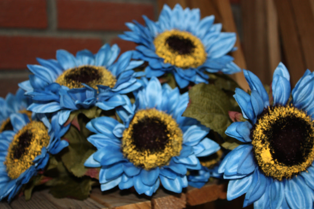 Memorial Cemetery Flowers  ROYAL BLUE SUNFLOWER BUSH