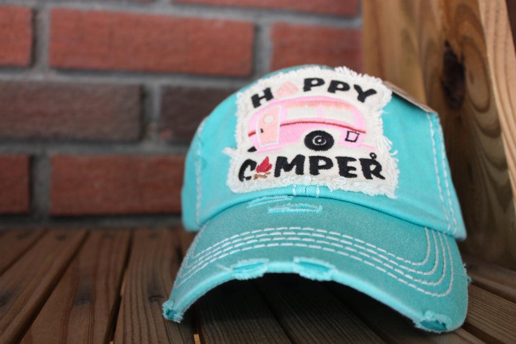 HATS/ MONOGRAM CAPS HAPPY CAMPER HAT