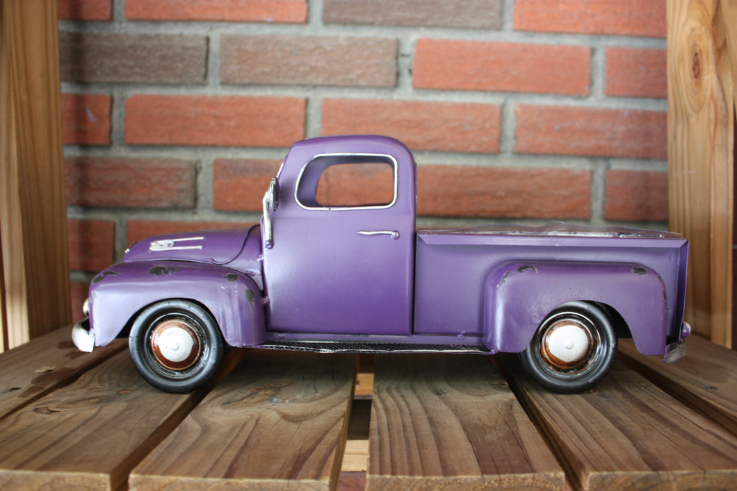 HOME DECOR, GIFTS AND SUCH/ METAL TRUCK/PURPLE