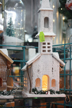 Load image into Gallery viewer, WOODEN CHURCH HOUSE WITH SNOW
