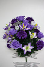 Load image into Gallery viewer, Memorial Cemetery Flowers Rose, Lily, and Zinnia Bush
