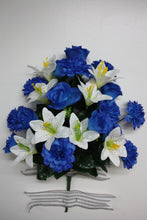 Load image into Gallery viewer, Memorial Cemetery Flowers Rose, Lily, and Zinnia Bush
