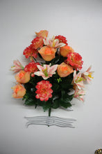 Load image into Gallery viewer, Memorial Cemetery Flowers Rose, Lily, and Zinnia Bush
