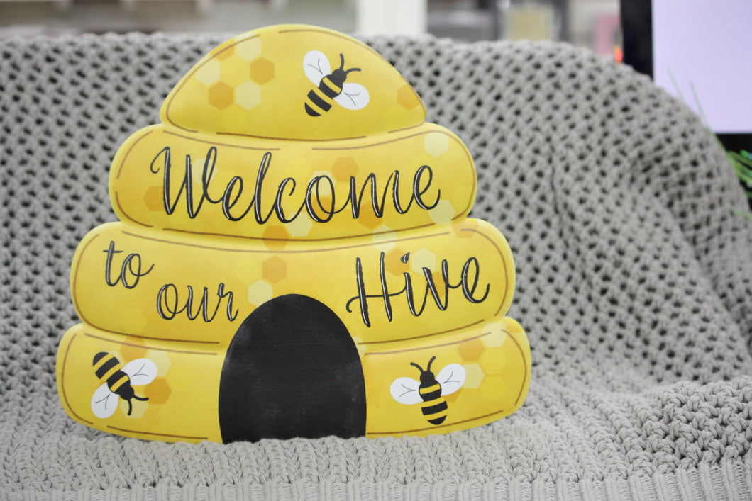 SPRING & SUMMER Metal Bee Hive Sign