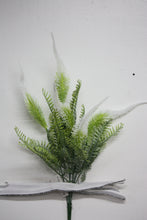 Load image into Gallery viewer, Memorial Cemetery Flowers White  tip plastic fern  bush
