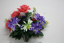 Load image into Gallery viewer, Memorial Cemetery Flowers Rose and Dahila Bush
