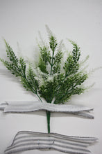 Load image into Gallery viewer, Memorial Cemetery Flowers White  tip plastic fern  bush
