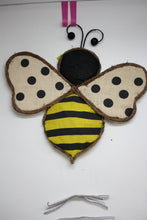 Load image into Gallery viewer, Memorial Cemetery Flowers Twig Burlap Bee
