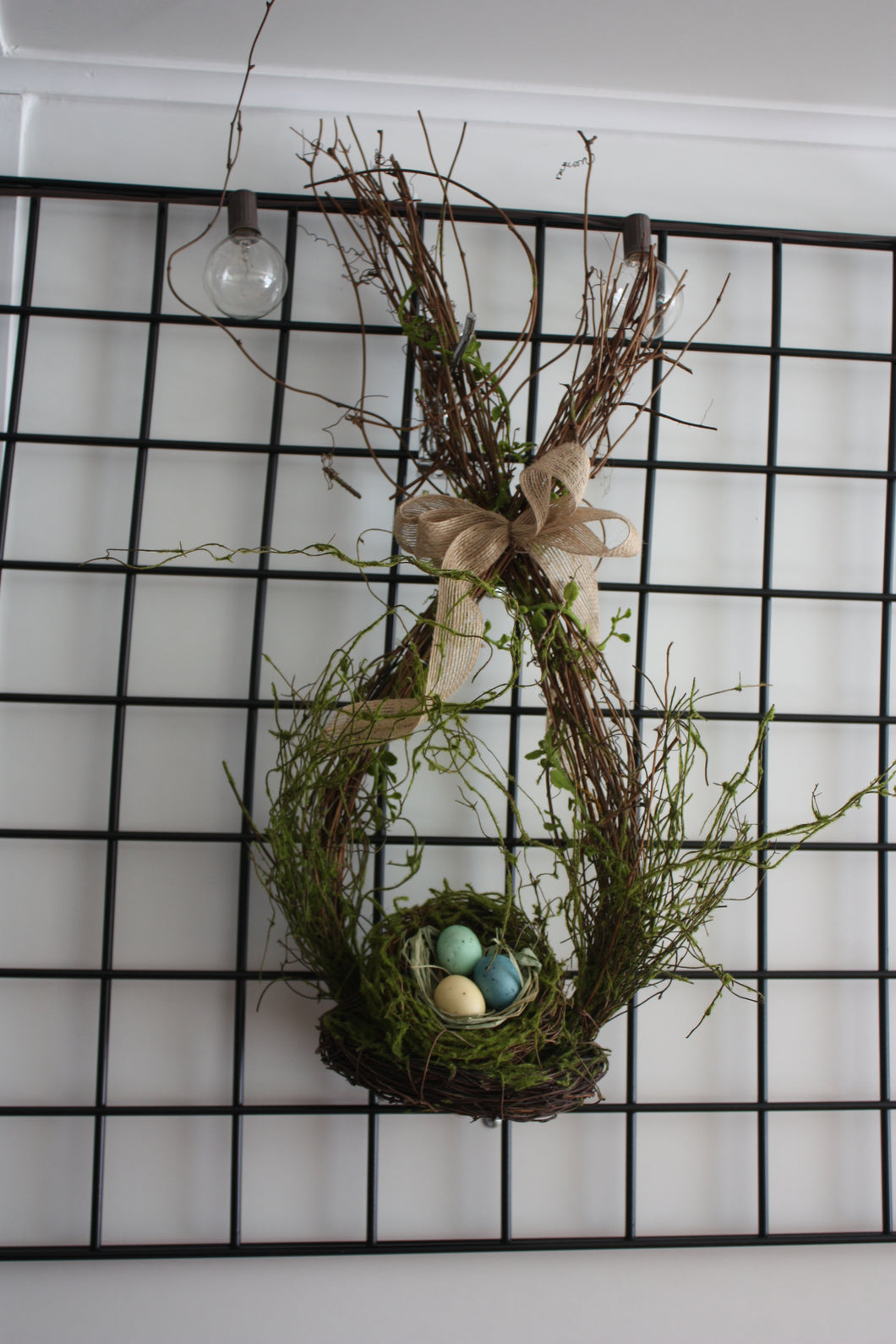 Memorial Cemetery Flowers Moss Bird Nest Twig Decor