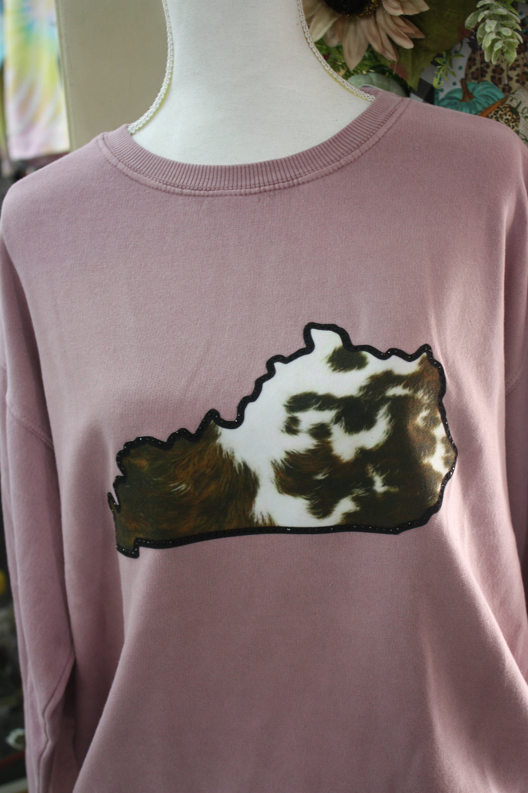 Cow Print KY State Sweatshirt