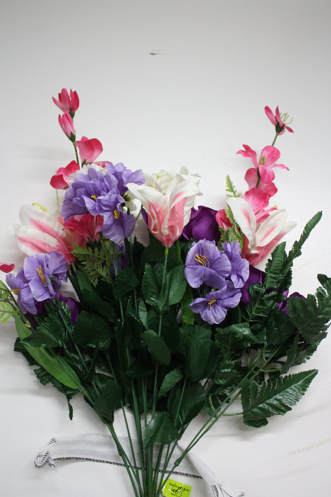 Memorial Cemetery Flowers Rose Lily Bush- Large-Purple/Pink