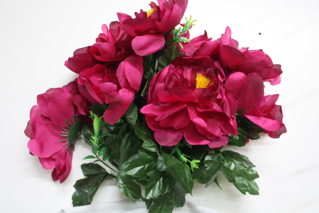 Memorial Cemetery Flowers Peony-Fuchsia pink