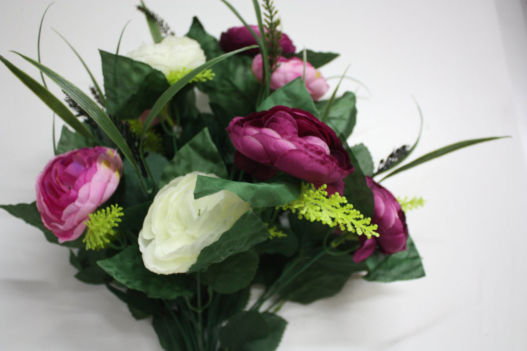 Memorial Cemetery Flowers Ranunculus-Pink-Purple-White