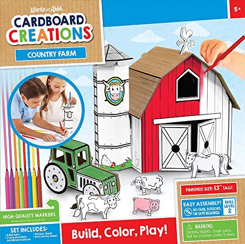 KIDS CORNER COUNTRY FARM BUILDABLE CARDBOARD CREATIONS KIT
