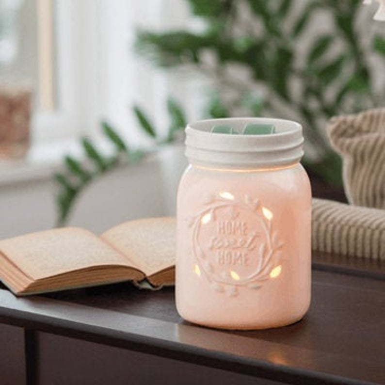 HOME DECOR, GIFTS AND SUCH Mason Jar Home Sweet Home Fragrance Warmer