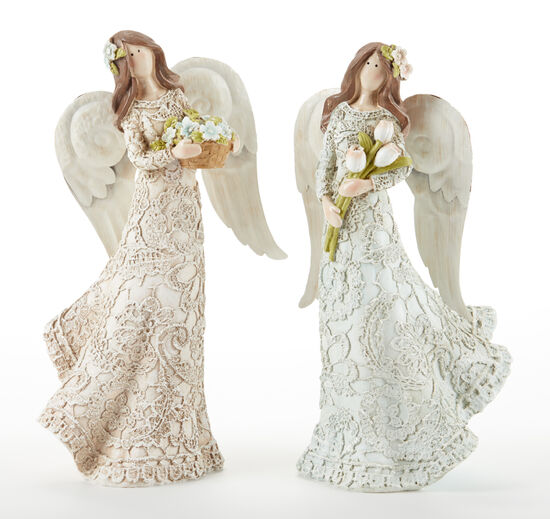 Bereavement Gifts and Quilts POLY RESIN LACE ANGEL