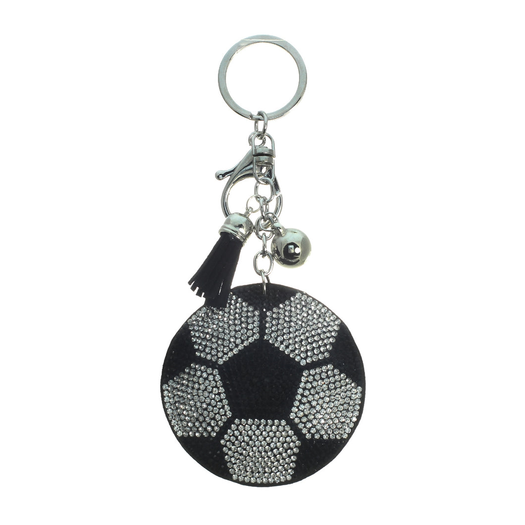 JEWLERY Rhinestone Soccer Ball Keychain
